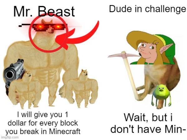 Yoshi is MR. BEAST, also credit to the creator - Imgflip