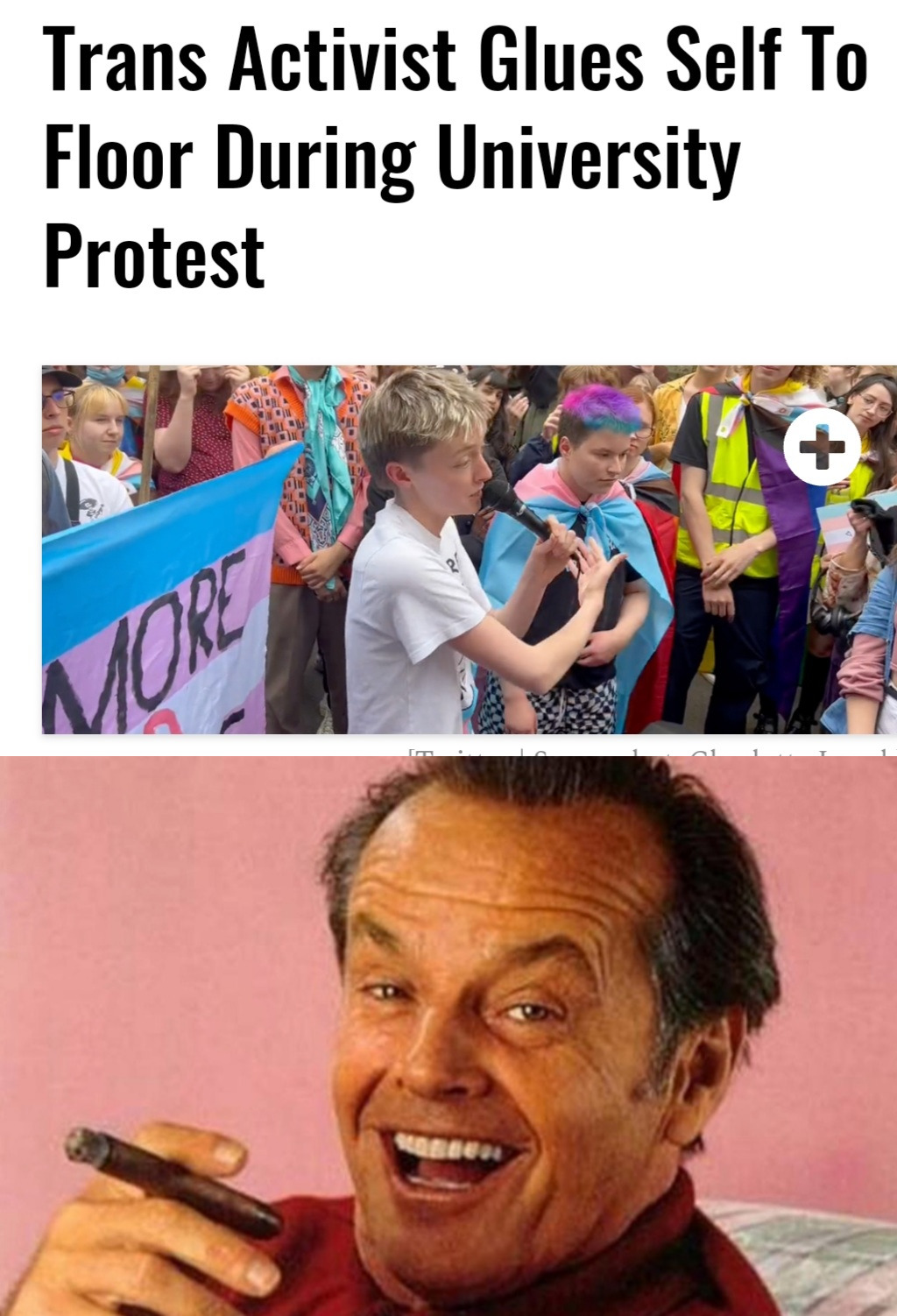 Trans bullshit and Jack Nicholson Blank Meme Template