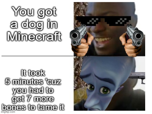fr tho why do the wolfs not get tamed fast? | image tagged in sad,minecraft,dogs,bones | made w/ Imgflip meme maker