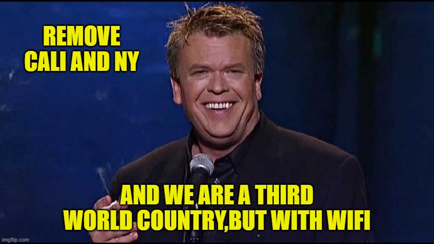 REMOVE CALI AND NY AND WE ARE A THIRD WORLD COUNTRY,BUT WITH WIFI | image tagged in ron white | made w/ Imgflip meme maker