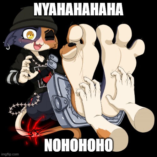 Meowskulls Tickle | NYAHAHAHAHA; NOHOHOHO | image tagged in meowskulls tickle | made w/ Imgflip meme maker