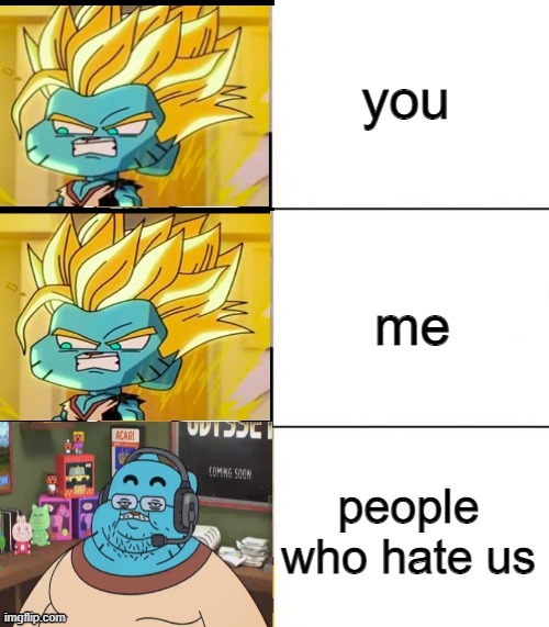 Best,Better, Blurst but with gumball | you me people who hate us | image tagged in best better blurst but with gumball | made w/ Imgflip meme maker