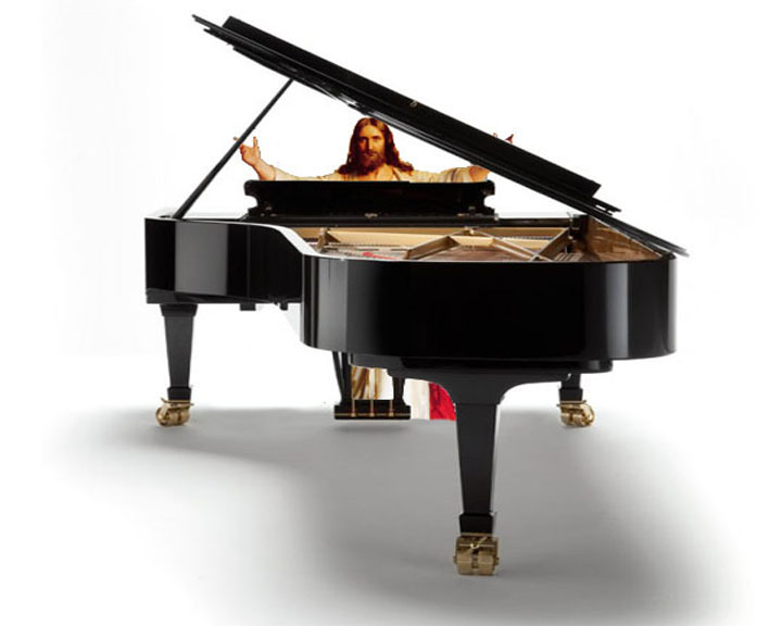 Jesus piano Blank Meme Template