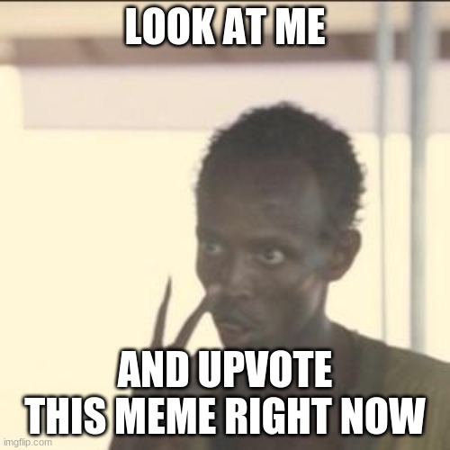 Look At Me | LOOK AT ME; AND UPVOTE THIS MEME RIGHT NOW | image tagged in memes,look at me | made w/ Imgflip meme maker