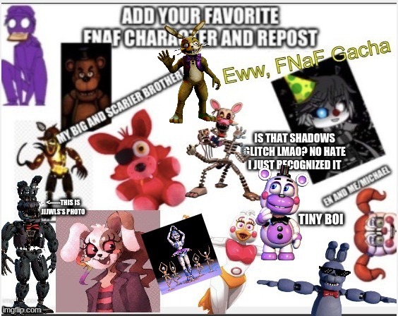 repost | image tagged in fnaf | made w/ Imgflip meme maker