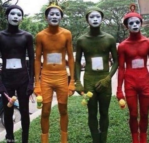 Teletubbies I think | image tagged in cursed,teletubbies | made w/ Imgflip meme maker