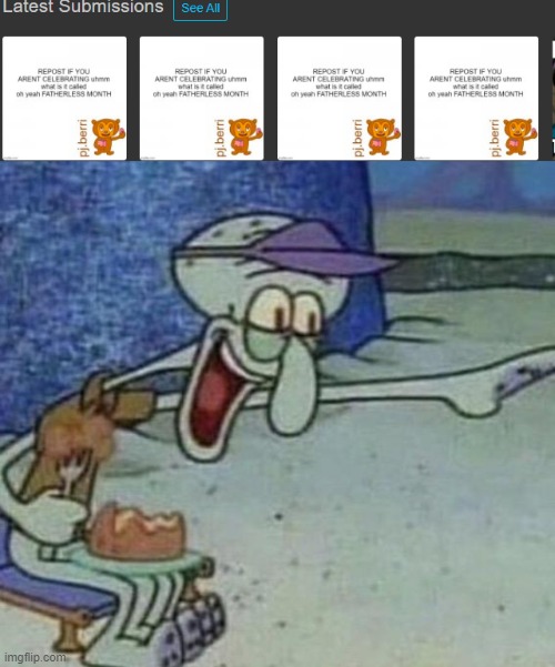 bro tried to be a gigachad | image tagged in squidward point and laugh | made w/ Imgflip meme maker