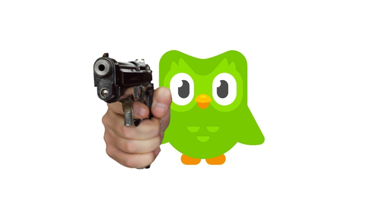 High Quality Duolingo with gun Blank Meme Template