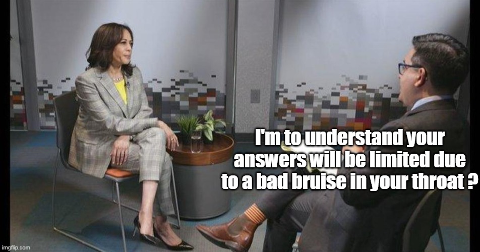 I'm to understand your answers will be limited due to a bad bruise in your throat ? | made w/ Imgflip meme maker