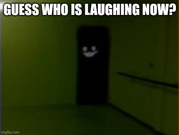 Backrooms Smiler | GUESS WHO IS LAUGHING NOW? | image tagged in backrooms smiler | made w/ Imgflip meme maker