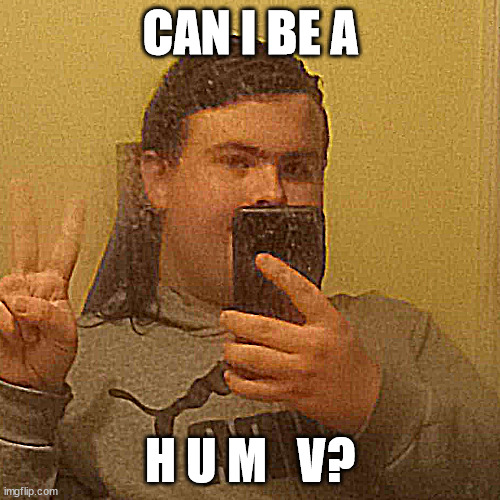 YouGotChrisChanned | CAN I BE A; H U M   V? | image tagged in yougotchrischanned,funny,comedy,chrischan,one does not simply | made w/ Imgflip meme maker