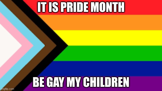 Gay Flag!!! | IT IS PRIDE MONTH; BE GAY MY CHILDREN | image tagged in gay flag | made w/ Imgflip meme maker