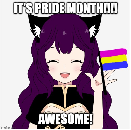 :) | IT'S PRIDE MONTH!!!! AWESOME! | image tagged in waving afm,pansexual,pride month,yay | made w/ Imgflip meme maker