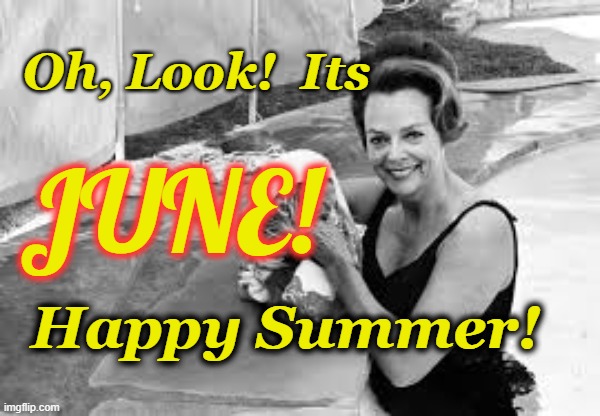 happy summer | Oh, Look!  Its; JUNE! Happy Summer! | image tagged in june lockhart,summer | made w/ Imgflip meme maker