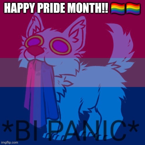 Forgor to say it earlier when I was on | HAPPY PRIDE MONTH!! 🏳️‍🌈🏳️‍🌈 | image tagged in retro bi panic,pride month,lgbtq,pride | made w/ Imgflip meme maker