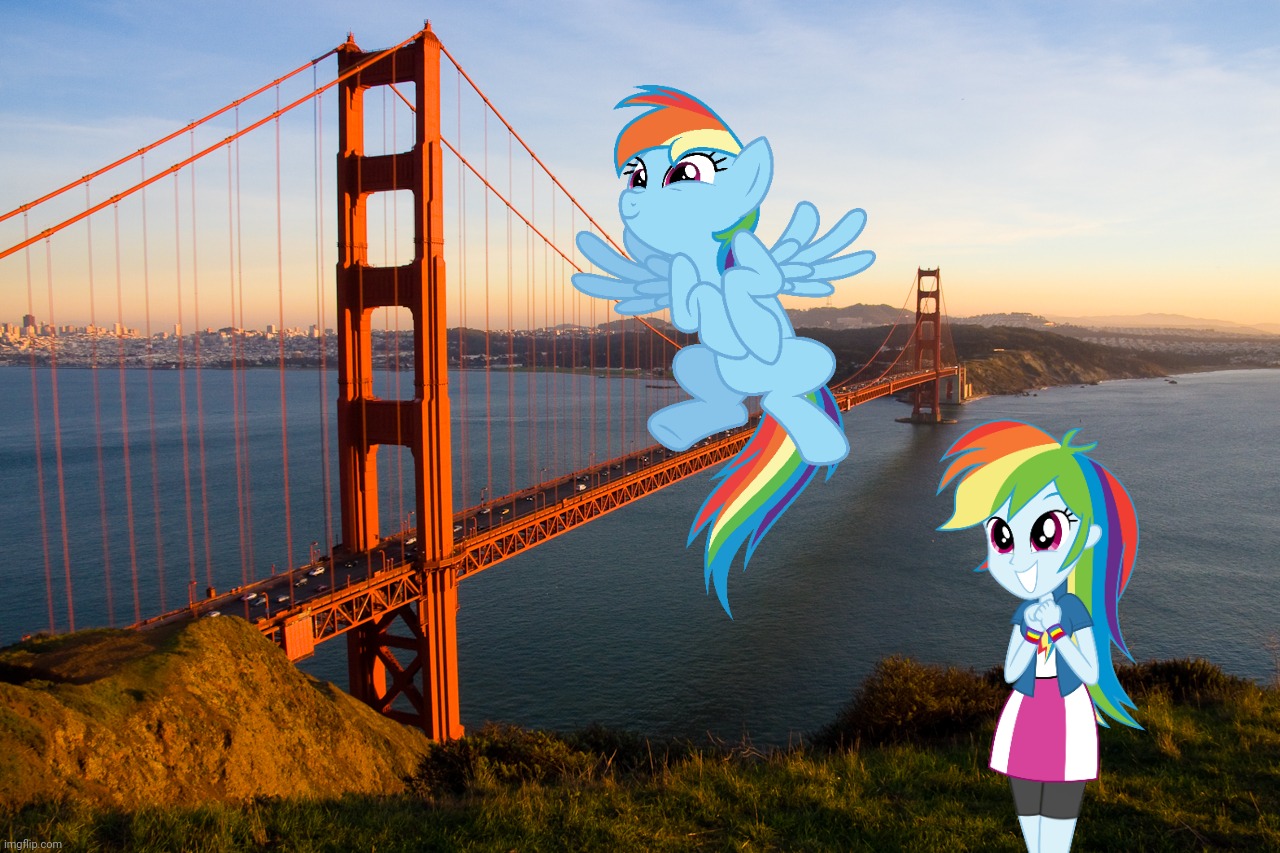San Francisco | image tagged in san francisco,rainbow dash,mylittlepony,my little pony,real life,equestria girls | made w/ Imgflip meme maker