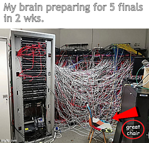 is it summer yet? | My brain preparing for 5 finals 
in 2 wks. | image tagged in memes,middle school | made w/ Imgflip meme maker