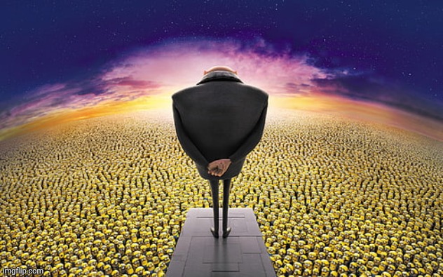 Gru Standing Over Minions | image tagged in gru standing over minions | made w/ Imgflip meme maker