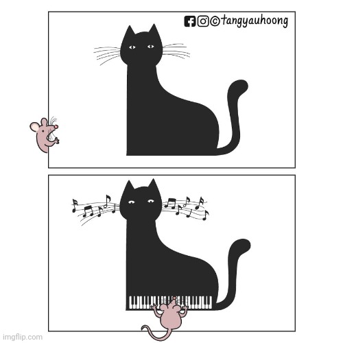 Piano cat | image tagged in piano,cat,mouse,pianos,comics,comics/cartoons | made w/ Imgflip meme maker