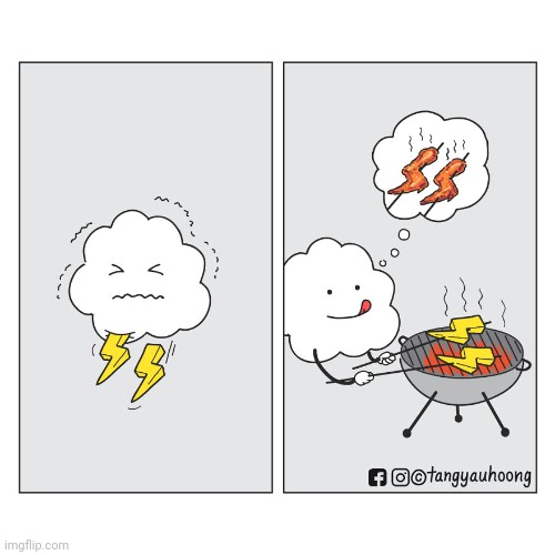 A lightning barbecue | image tagged in cloud,lightning,barbecue,grill,comics,comics/cartoons | made w/ Imgflip meme maker