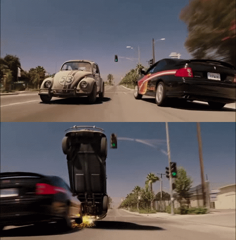 Herbie Dodges Car Blank Meme Template
