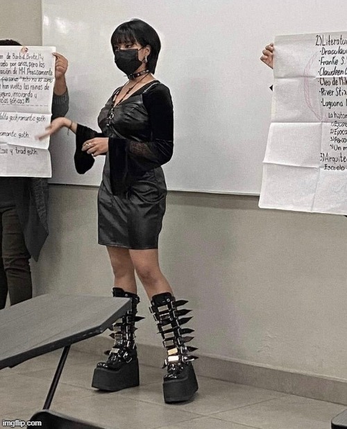 teacher with crazy shoe | image tagged in middle school | made w/ Imgflip meme maker