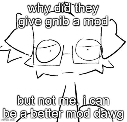 gnib is underage. remove it please | why did they give gnib a mod; but not me. i can be a better mod dawg | image tagged in stare | made w/ Imgflip meme maker