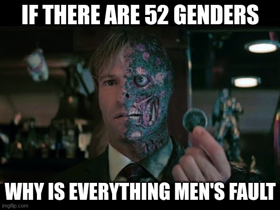 IF THERE ARE 52 GENDERS; WHY IS EVERYTHING MEN'S FAULT | made w/ Imgflip meme maker