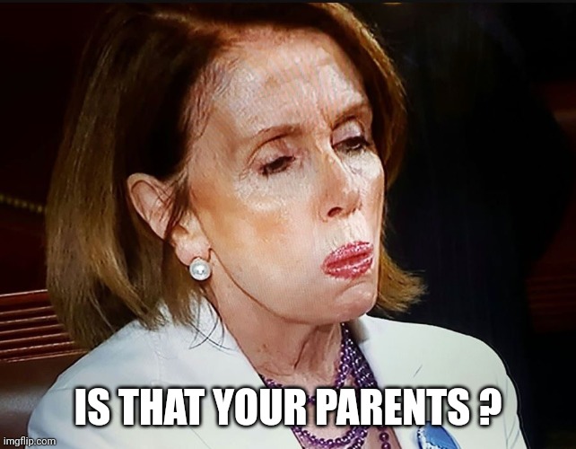Nancy Pelosi PB Sandwich | IS THAT YOUR PARENTS ? | image tagged in nancy pelosi pb sandwich | made w/ Imgflip meme maker