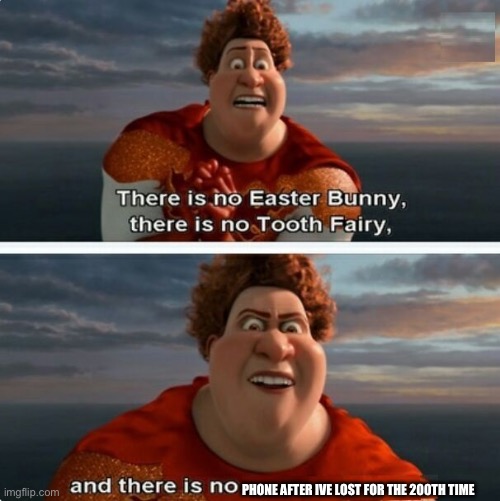 TIGHTEN MEGAMIND "THERE IS NO EASTER BUNNY" | PHONE AFTER IVE LOST FOR THE 200TH TIME | image tagged in tighten megamind there is no easter bunny | made w/ Imgflip meme maker
