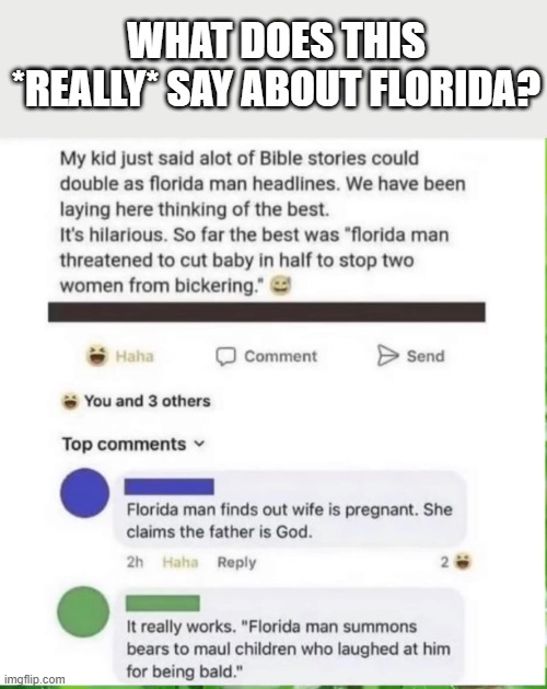 WHAT DOES THIS *REALLY* SAY ABOUT FLORIDA? | made w/ Imgflip meme maker