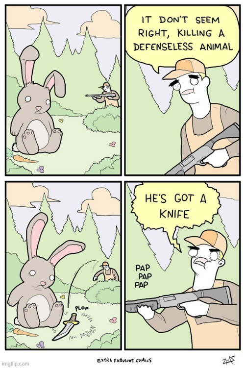 He's got a knife! Blank Meme Template