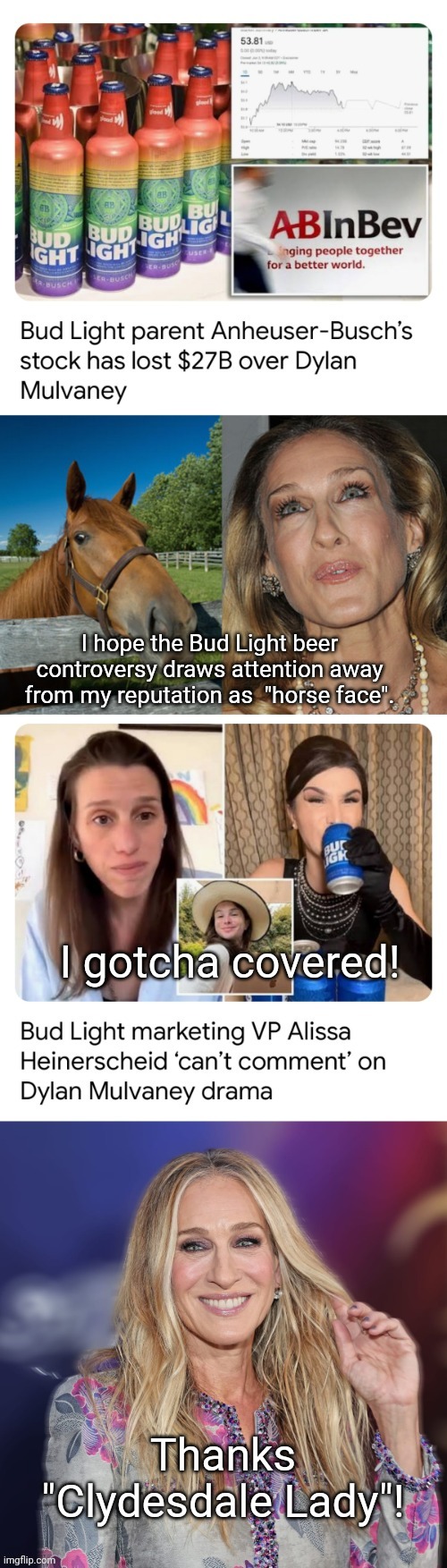 Horse Face | Thanks "Clydesdale Lady"! | image tagged in horse face | made w/ Imgflip meme maker