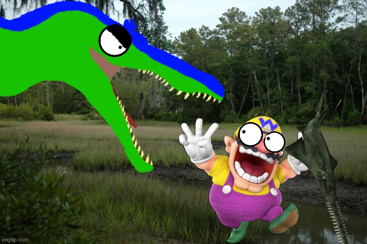 Wario dies after stealing Spinax's fish.mp3 | image tagged in wario dies,wario,dinosaur,ocs,fish | made w/ Imgflip meme maker
