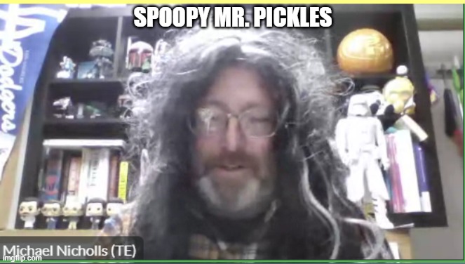 -- | SPOOPY MR. PICKLES | image tagged in vine boom | made w/ Imgflip meme maker