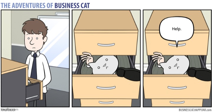 The Adventures of Business Cat #52 - Stuck | made w/ Imgflip meme maker