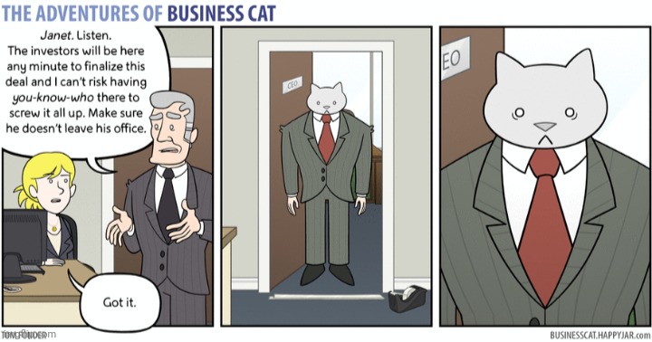 The Adventures of Business Cat #51 - Betrayed | made w/ Imgflip meme maker