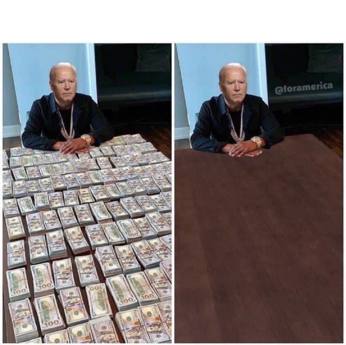 biden money table Blank Meme Template