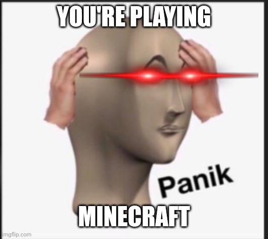 Panik | YOU'RE PLAYING MINECRAFT | image tagged in panik | made w/ Imgflip meme maker