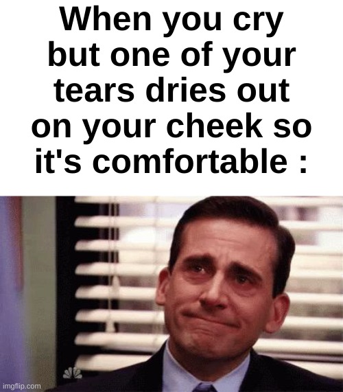 Am I the only one ? | When you cry but one of your tears dries out on your cheek so it's comfortable : | image tagged in memes,funny,relatable,cry,happy,front page plz | made w/ Imgflip meme maker