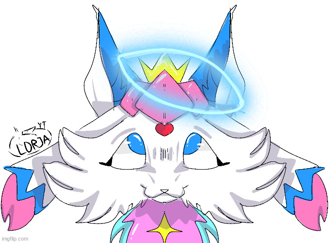 Sylceon drawn By LORJART | image tagged in sylceon drawn by lorjart | made w/ Imgflip meme maker