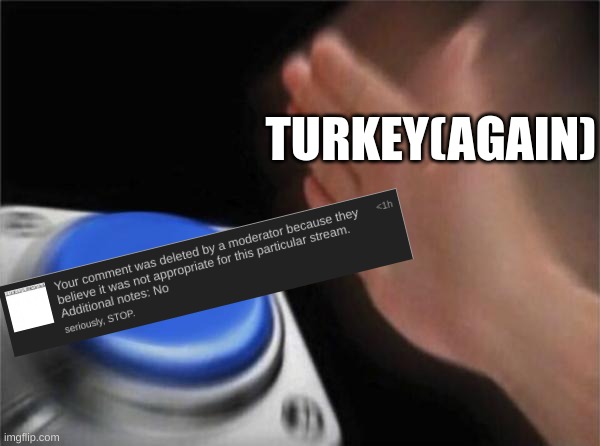 Blank Nut Button | TURKEY(AGAIN) | image tagged in memes,blank nut button | made w/ Imgflip meme maker