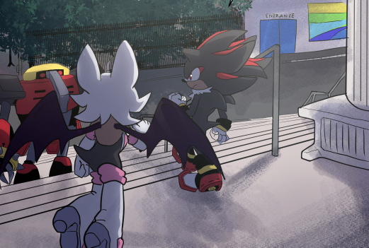 High Quality rouge shadow and omega Blank Meme Template