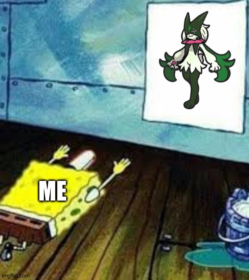 Praise the Kitty cat Magician | ME | image tagged in spongebob worship,pokemon | made w/ Imgflip meme maker