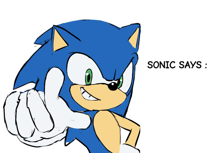 High Quality sonic says Blank Meme Template