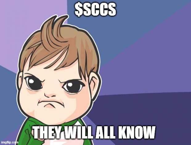 Cartoon Success Kid | $SCCS; THEY WILL ALL KNOW | image tagged in cartoon success kid | made w/ Imgflip meme maker