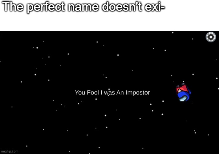The perfect among us name doesnt exist- | The perfect name doesn't exi-; or | image tagged in among us,memes | made w/ Imgflip meme maker