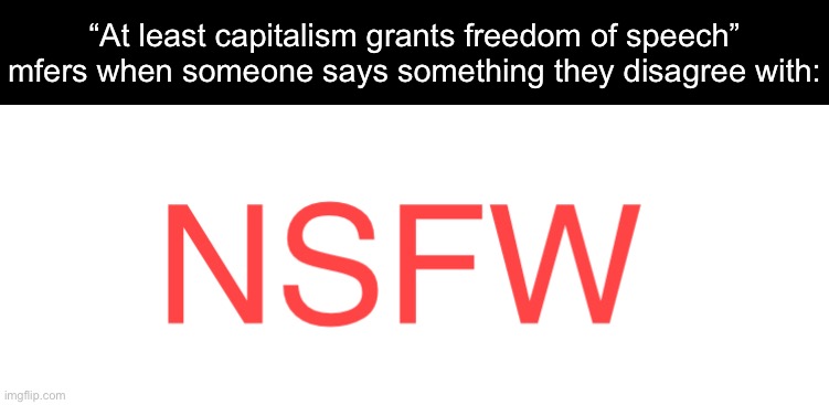Can I say I’m disappointed? Sure. Can I say I’m surprised? Absolutely not. | “At least capitalism grants freedom of speech” mfers when someone says something they disagree with: | made w/ Imgflip meme maker