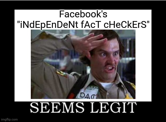 Independent Fact Checkers | Facebook's "iNdEpEnDeNt fAcT cHeCkErS" | image tagged in facebook,fact check,seems legit,orwellian,1984,zuckerberg | made w/ Imgflip meme maker