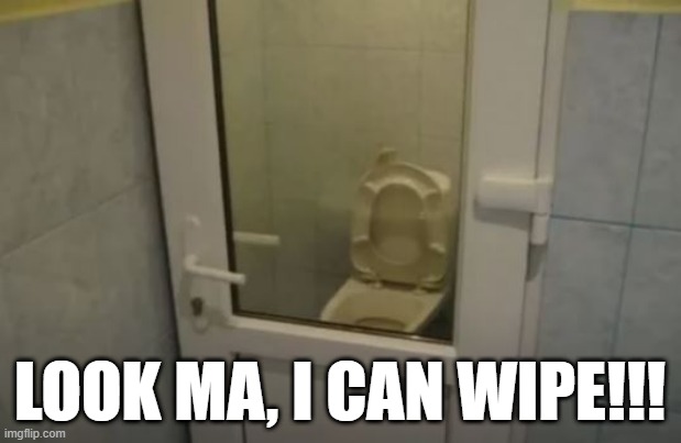 What a View | LOOK MA, I CAN WIPE!!! | image tagged in you had one job | made w/ Imgflip meme maker